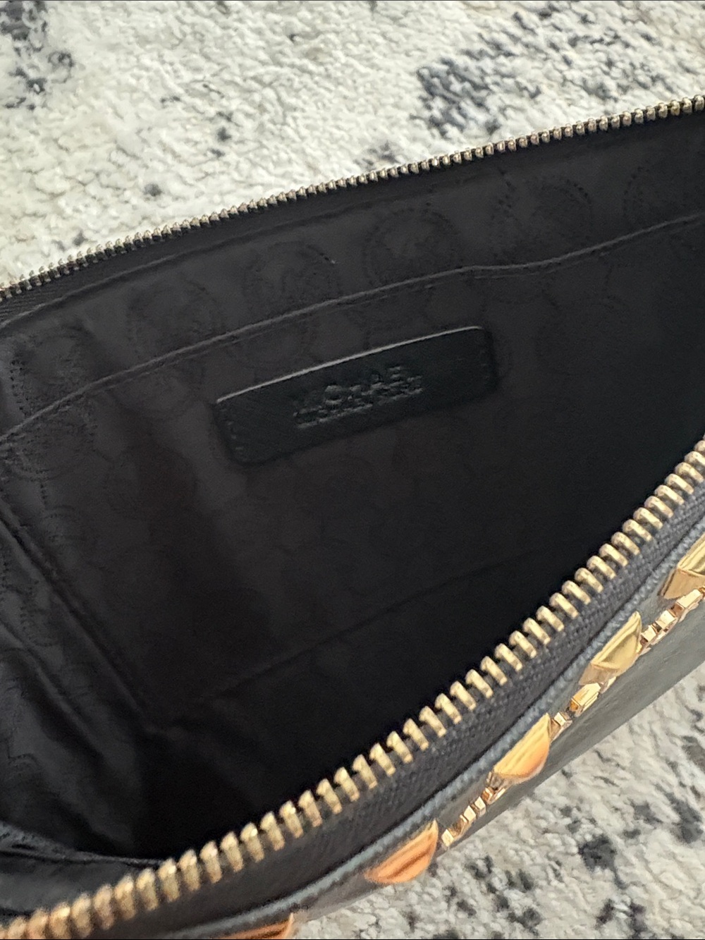 Michael Kors Black Wristlet with Gold Stud Trim - Picture 4 of 4